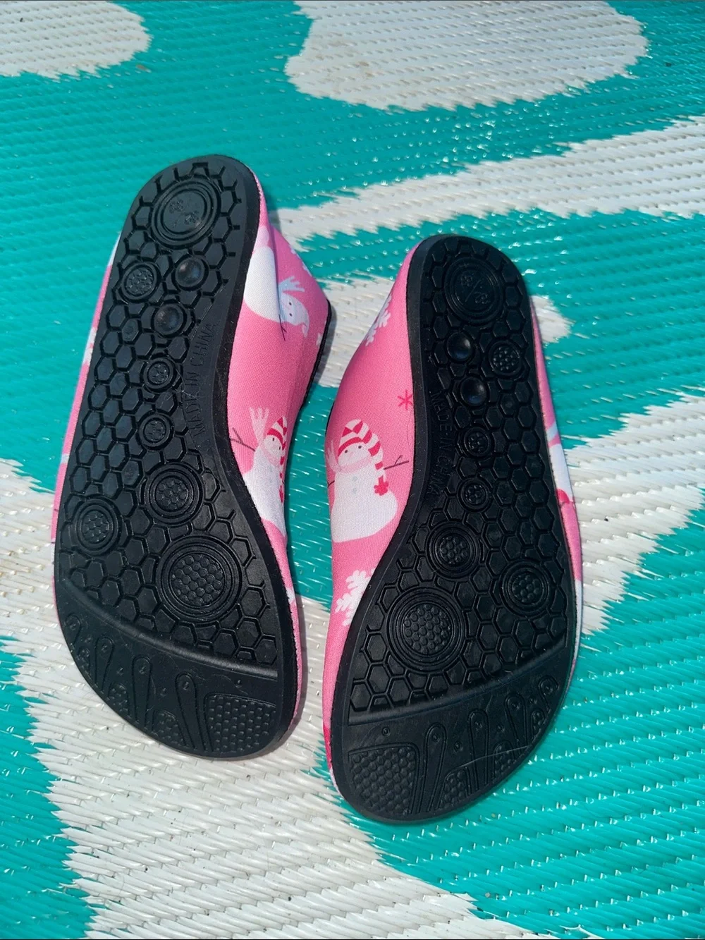 Kids Pink Snowman Slip-On Water Shoes